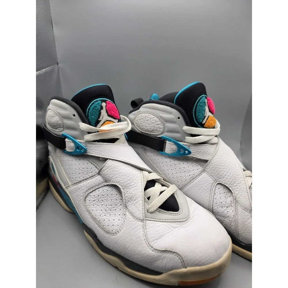 Nike Air Jordan 8 Retro South Beach 2018 Mens Size 12 305381-113 White Teal Pink